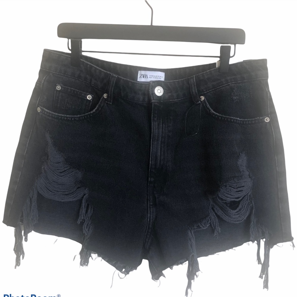 Zara denim black shorts